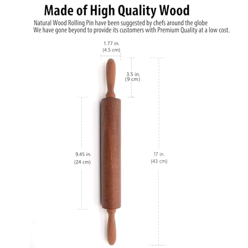 Classic Sapele Wood Rolling Pin With Handles
