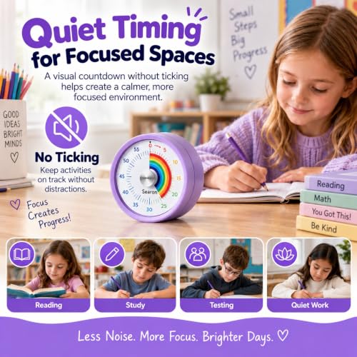 Magnetic Visual Timer for Classroom (Purple)