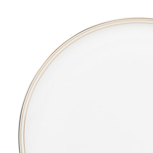 Nevaeh Bone China Coupe Gold Bands Dinnerware Set