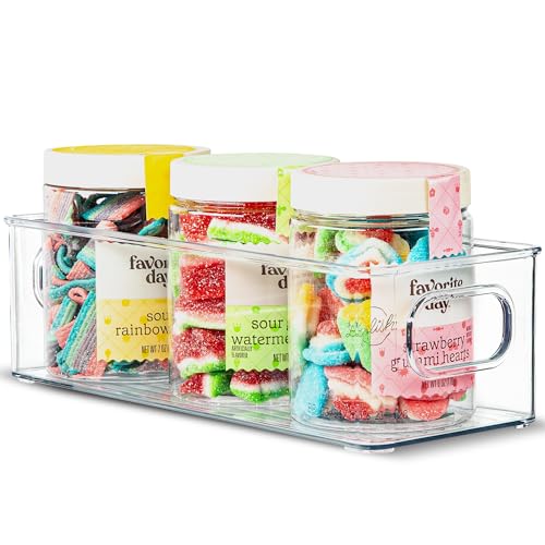 Plastic Food Storage Clear Container Bin with Handles for Organizing