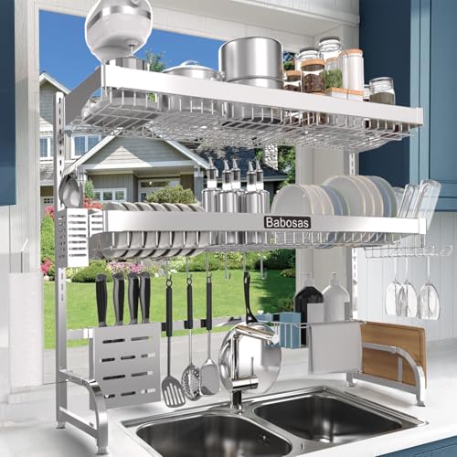 Over The Sink Dish Drying Rack (Silver)