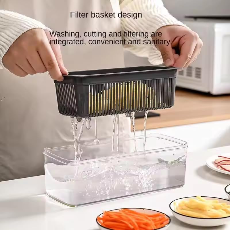 16-in-1 Vegetable Chopper & Slicer - Multifunctional Kitchen Food Cutter for Onion, Salad, Fruit with Adjustable Dicer and Storage Container
