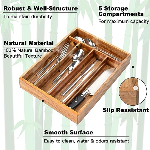 Bamboo Silverware Holder