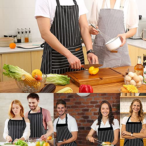 Adjustable Bib Apron with 2 Pockets Cooking Kitchen Cotton Aprons for Women Men Chef Restaurant BBQ Painting