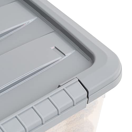 19 QT Stackable Plastic Storage Bins with Latching Lids