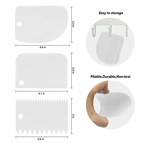 Stainless Steel Icing Spatulas Angled Cake Spatulas with 3 Cake Smoother Scrapers