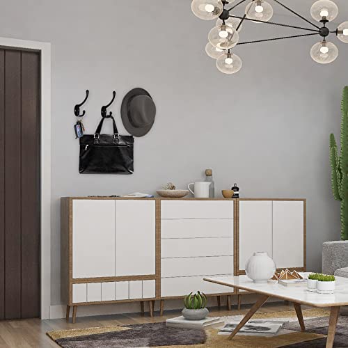 10 Pack Heavy Duty Dual Coat Hooks Wall Mounted with 40 Screws Retro Double Hooks Utility Black Hooks for Coat