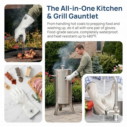 Silicone Oven Gloves (White Standard / 9/L)