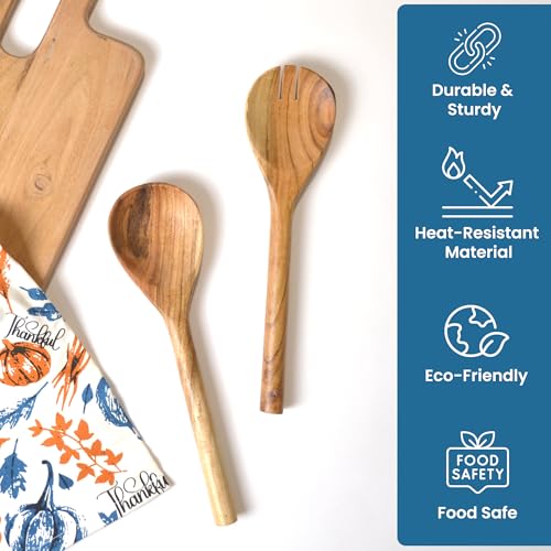 The Fine Living Co. Acacia Salad Server