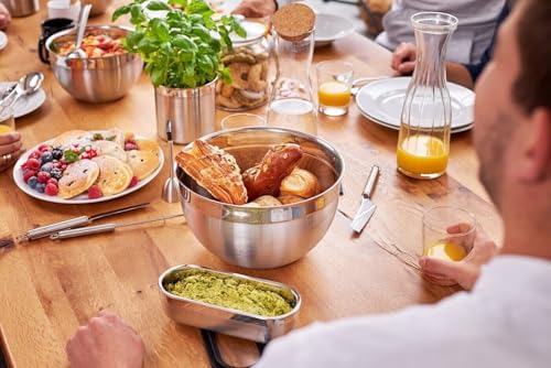 Rosle 15700 Stainless Steel 3 Piece Set for Mixing Prep Serving Bowls (3 Piece (1.7qt, 3.3qt, 5.7qt))