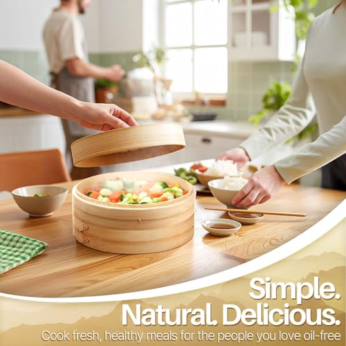Bamboo Steamer Basket Set