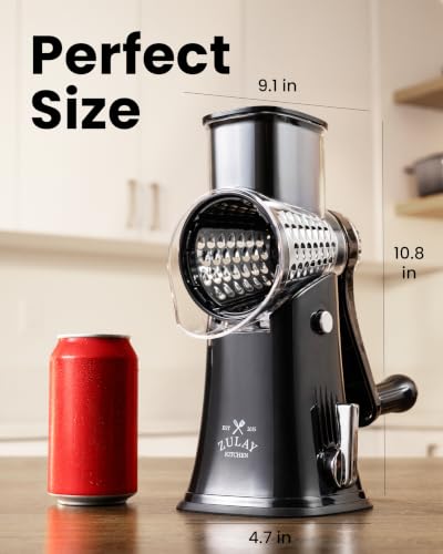 Rotary Cheese Grater 5 Blade With Reinforced Suction Base