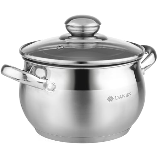 Classic Stainless Steel Stock Pot with Glass Lid