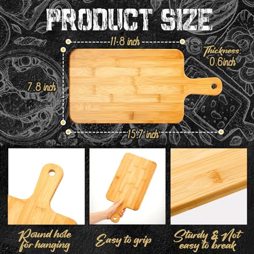 50 Pcs Cutting Boards with Handle (15.7"L x 7.8"W / Bamboo)