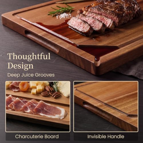 Food Safe Acacia Wood Cutting Board Set (3-Piece Set)