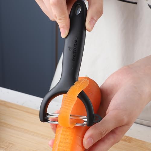 Safe Mandoline Slicer Plus with Peeler (Black/Gray)