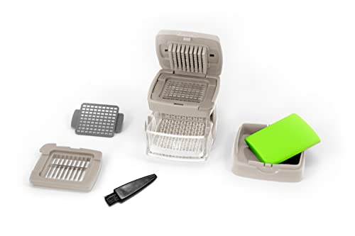 Garlic-A-Peel Garlic Press, Crusher, Cutter, Mincer, and Storage Container - Includes Silicone Garlic Peeler - Easy to Clean - Stainless Steel Blades – standard