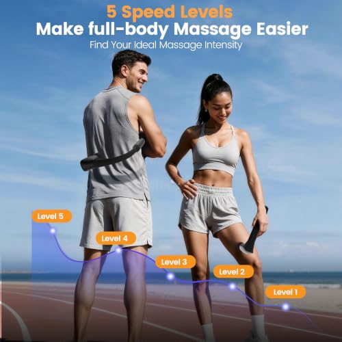 2-in-1 Detachable Muscle Massage Gun Deep Tissue with 20'' Extension Handle, Back and Neck Massager for Pain Relief, Handheld Massager for Shoulder Lower Back Leg Waist, FSA-HSA Eligible