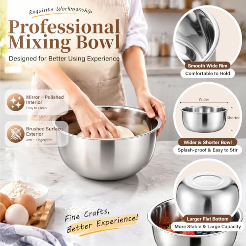 Mixing Bowls with Lids Set of 3 (Khaki)