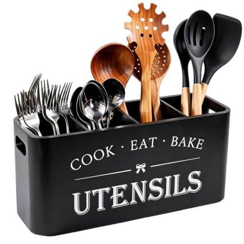 Wooden Kitchen Utensil Holder Organizer