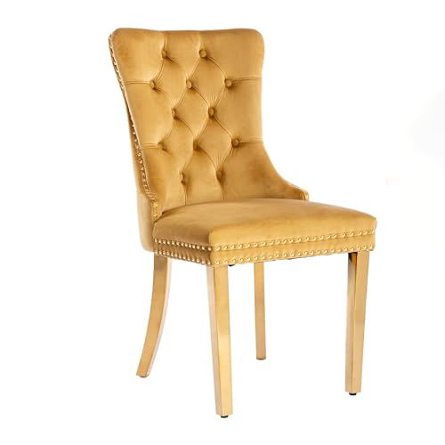 Velvet Upholstered Dining Chairs Set