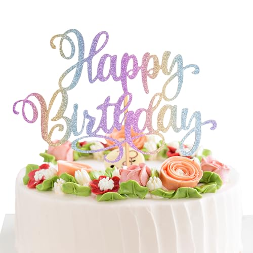 1 PCS Glitter Happy Birthday Cake Toppers