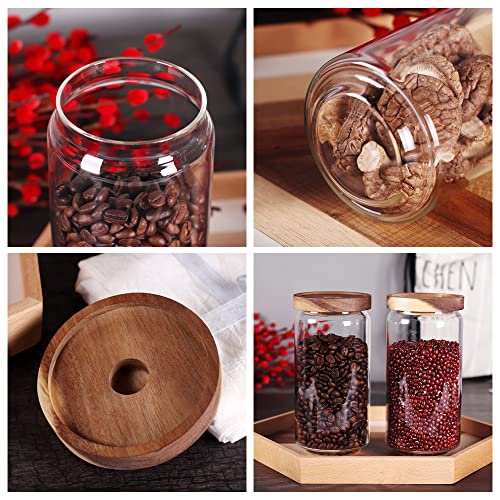 glass jars with acacia lid set