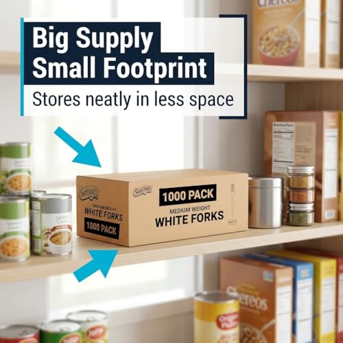 Cutlery 1000 Count Disposable Plastic White