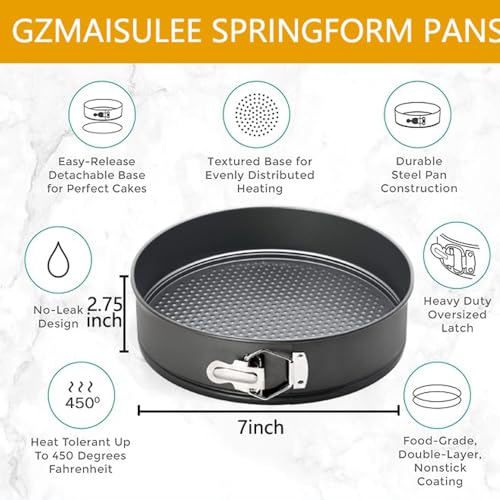 Springform Cake Pan Stainless Steel Non Stick Leakproof Cake Baking Pans with Removable Bottom Cake Molds for Baking