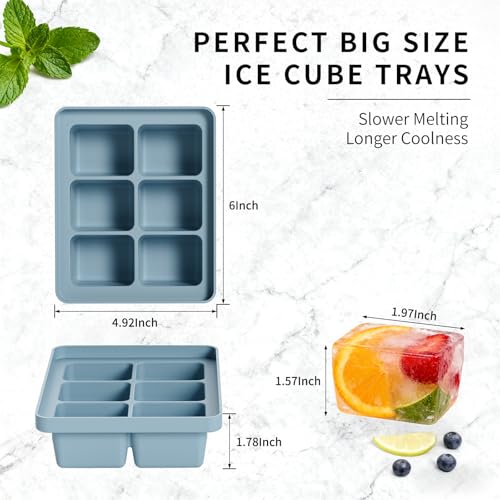 Large Silicone Ice Cube Tray Set of 3