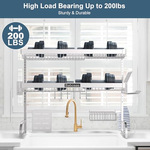 Over The Sink Dish Drying Rack (Silver)