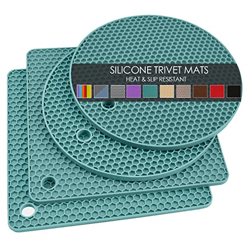 Silicone Trivet Mats Microwave Mat Pot Holders for Hot Pan and Pot Pads. Heat Resistant Counter Mats for Tables