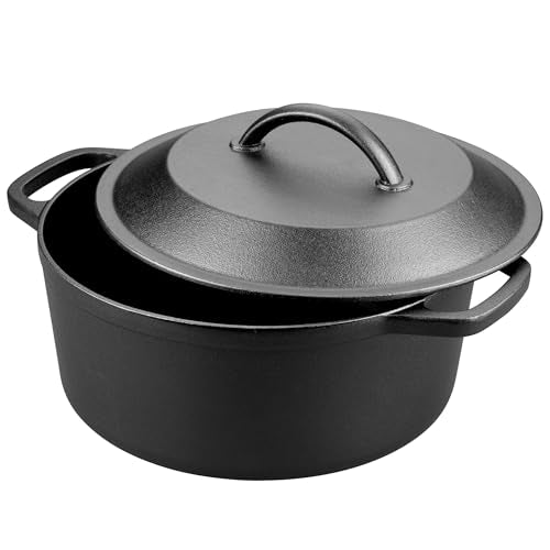 Pre Seasoned Cast Iron Dutch Oven with Lid (3 QT)