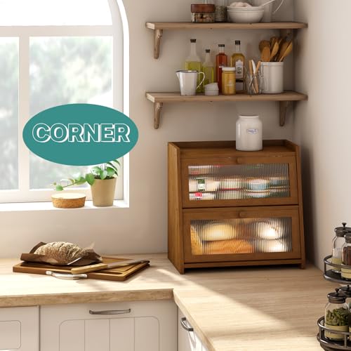Bread Box for Kitchen Counter With Cutting Board (Coffee With Cutting Board)
