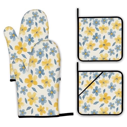 Colorful Butterfly Oven Mitts and Pot Holders