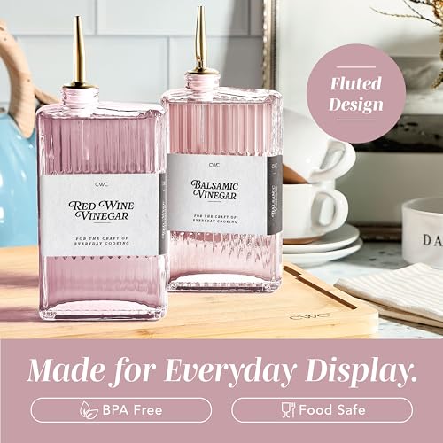 Olive Oil Dispenser Bottle (Pink Textured / 2 Pack)