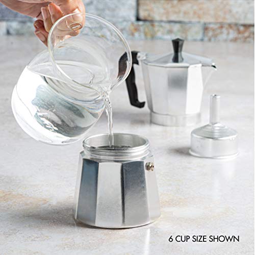 Classic Stovetop Espresso and Coffee Maker (Silver / 12 Cup)