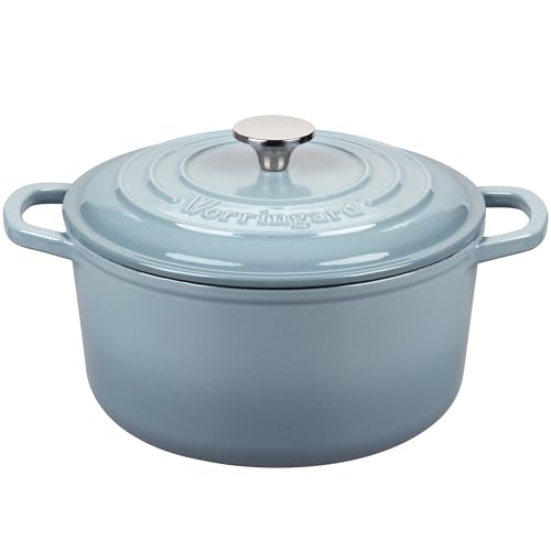 Enameled Cast Iron Dutch Oven Pot with Lid (4.5 QT / Sea salt)