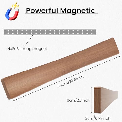 Large Magnetic Knife Strips (24 Inch / Wood Curved)