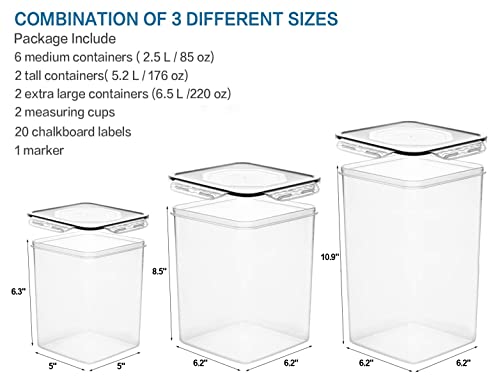 Large Tall Airtight Food Storage Containers