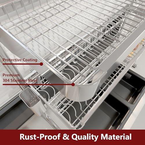 Over Sink Dish Drying Rack (Silver / 3 Tier)