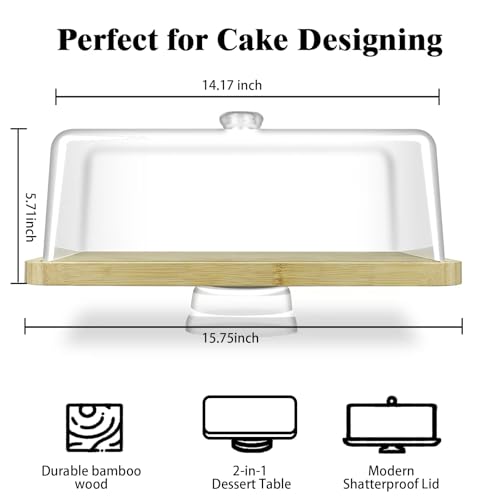 wood cake stand with lid
