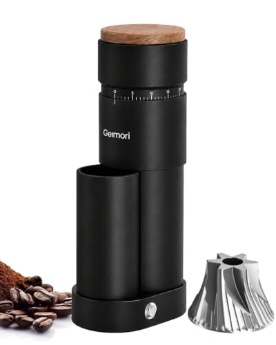 Geimori T38 Plus Coffee Grinder for Espresso & Drip (Black)