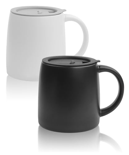 14 oz Ceramic Coffee Mug with Lid