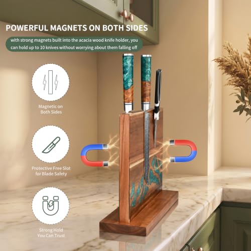 Magnetic Knife Block (Brown+Green)