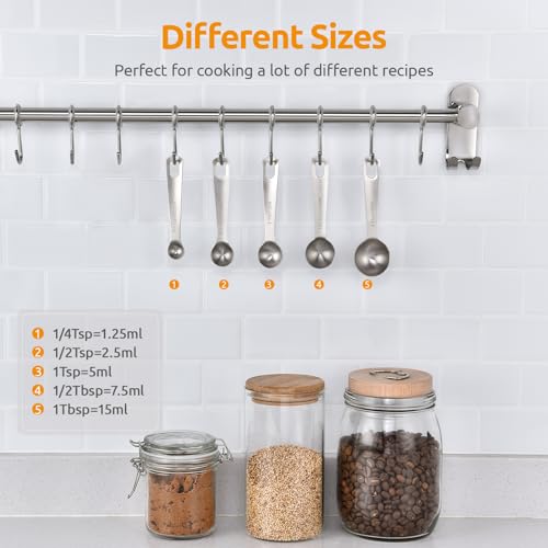 18 8 Stainless Steel Measuring Spoons Set