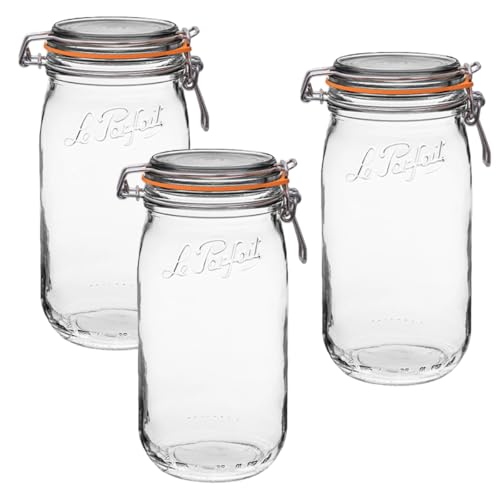 Super Jars Wide Mouth French Glass Preserving Jars with Rounded Bodies