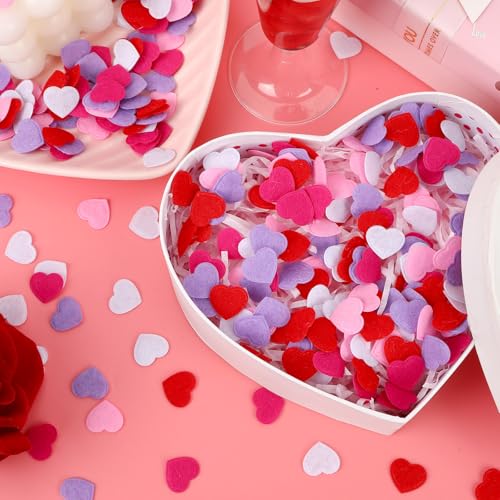 Valentine's Day Confetti Heart Felt Love Heart Shape for Wedding Valentines Day Party Supplies DIY Crafts