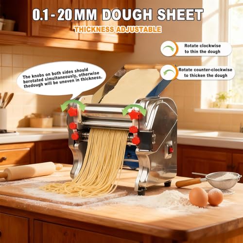 Electric Pasta Maker Automatic Noodle Machine with Adjustable Thickness