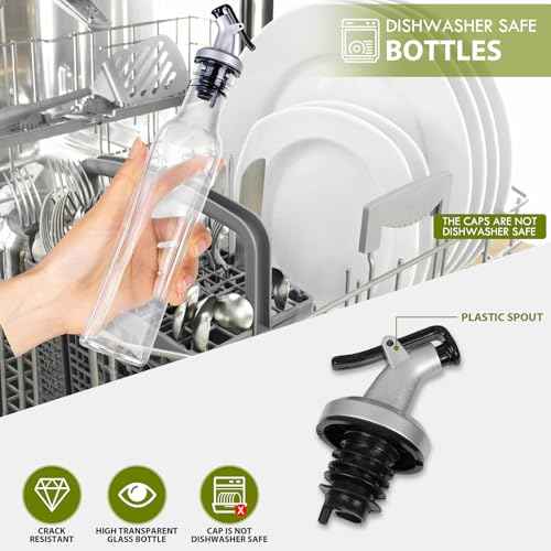 8 oz Glass Olive Oil Dispenser Bottles with Pourers